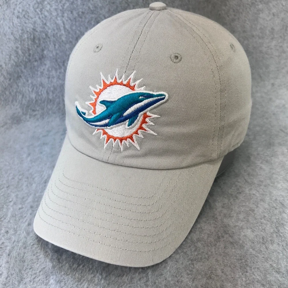 Miami Dolphins Logo Mens Gray NFL Team Apparel Baseball Hat Adjustable OSFM